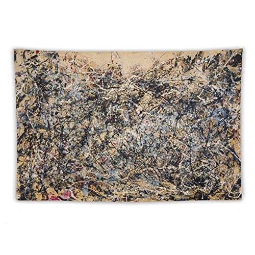 Jackson Pollock Poster Polyester Tapisserie Wandkunst Bild Drucke Hängende Foto Geschenkidee Dekor Heimtextilien Kunstwerke 101,6 x 152,4 cm von DACHANG