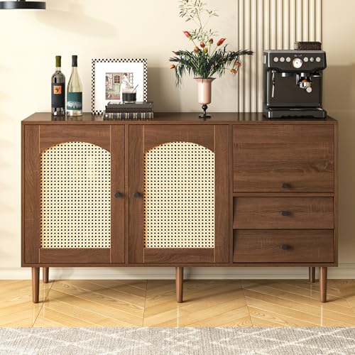 DACHETOU Sideboard Landhausstil 130x75.5x40cm Rattantüren, Magnetverschluss,verstellbare Einlegeböden, stabile Struktur,Elegantes und Vielseitiges Design DACHETOU Sideboard Landhausstil 130x75.5x40cm Rattantüren, Magnetverschluss,verstellbare Einlegeböden, stabile Struktur,Elegantes und Vielseitiges Design von DACHETOU