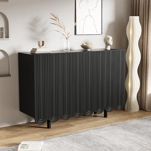 DACHETOU Sideboard tropfenförmig, geformte Türen Pufferscharnier 80x120cm Schwarz DACHETOU Sideboard tropfenförmig, geformte Türen Pufferscharnier 80x120cm Schwarz von DACHETOU