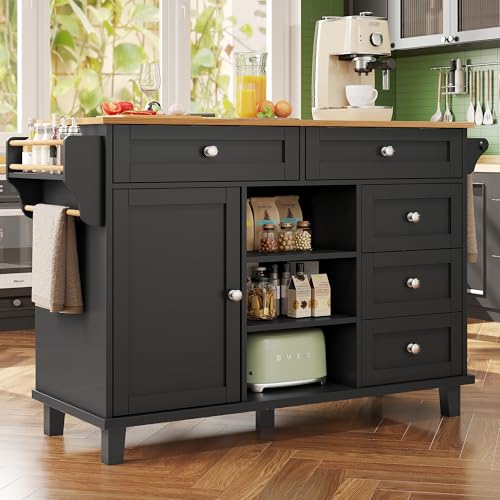 DACHETOU Speisewagen 134x46x92cm moderner und einfacher schwarzer Schubladen-Aufbewahrungsschrank-Kombination mobiles und festes Dual-Use-Design geeignet für Heimküchen DACHETOU Speisewagen 134x46x92cm moderner und einfacher schwarzer Schubladen-Aufbewahrungsschrank-Kombination mobiles und festes Dual-Use-Design geeignet für Heimküchen von DACHETOU