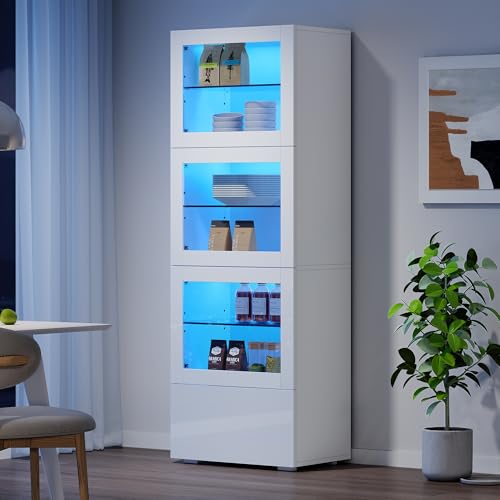 DACHETOU Vitrine 60x40x173cm aus Acryl,Hochglanz Lagerschrank,3 Glasboden,Highboard,Wohnzimmerschrank,Aufbewahrungsschrank,Hochschrank,Sofaschrank,Weiß DACHETOU Vitrine 60x40x173cm aus Acryl,Hochglanz Lagerschrank,3 Glasboden,Highboard,Wohnzimmerschrank,Aufbewahrungsschrank,Hochschrank,Sofaschrank,Weiß von DACHETOU