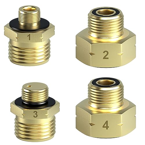 DACKZZM Gas Adapter Gasflaschen Adapter Zum Anschluss von Druckreglern an ausländischen Gasflaschen, Gasflaschen Adapter Set Europa Gasanschluss Adapter aus Messing, Gas Adapter Set Europa von DACKZZM