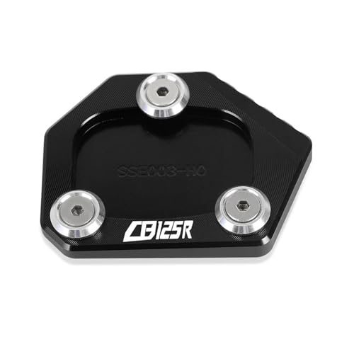 DACONGI Motorrad-Stützfußpolster-Verstärker Motorrad Halterung Pad Seite Halterung Verlängerung Pad Unterstützung Platte Für HO&NDA CB125R CB 125 R 125R 2017 2018-2023(Black) von DACONGI