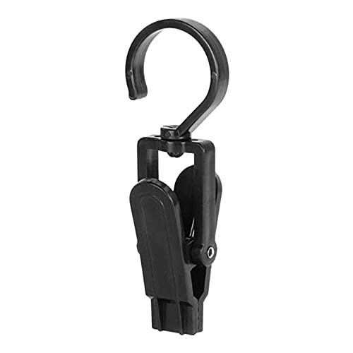 DACONGMING 20 Stück Wäschehaken Clip Starker Kunststoff Swivel Hanging Vorhang Clips Wäscheklammern Strandtuch Clips für Strandkörbe Hochzeits-Aufbewahrungsbox (Black, One Size) von DACONGMING