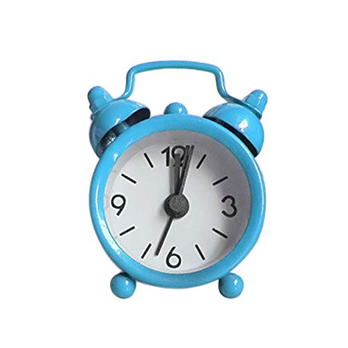 DACONGMING Analoger Mini Nostalgie Wecker, Nachttisch-Wecker mit lautem Alarm, Analoger Wecker,Geeignet für Kinder, Jugendliche (Blue, One Size) von DACONGMING