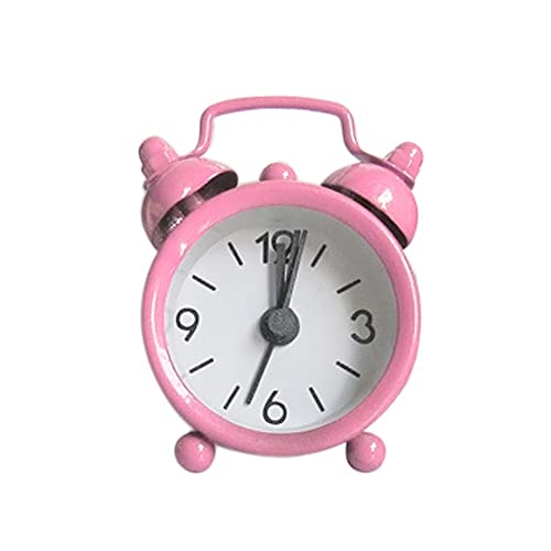 DACONGMING Analoger Mini Nostalgie Wecker, Nachttisch-Wecker mit lautem Alarm, Analoger Wecker,Geeignet für Kinder, Jugendliche (Pink, One Size) von DACONGMING