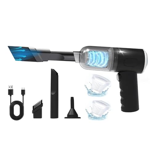 DACONGMING Handstaubsauger 2-in-1 Mini Kabelloser Auto Reinigungsset 3000Pa Stark 15Min Laufzeit Schwarz DACONGMING Handstaubsauger 2-in-1 Mini Kabelloser Auto Reinigungsset 3000Pa Stark 15Min Laufzeit Schwarz von DACONGMING
