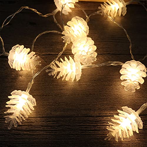 DACONGMING Lichterkette Tag Tannenzapfen LED Haus Kunststoff Weihnachten Geformte Dekorative Lichter Wohnkultur Wasserfall Lichterkette Batterie (A, One Size) von DACONGMING