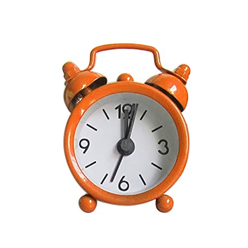 DACONGMING Wecker Digitaler wecker Wecker Analog Ohne Ticken Wecker Tragbarer Wecker Batteriebetrieben Kreative Uhr Niedlicher Kleiner Alarm Metallwecker Kleine elektronische Miniuhr (orange Farbe) von DACONGMING