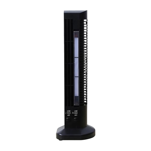 Leiser Turmventilator mit erweitertem Schlafmodus Ventilator Klimaanlage Tragbarer elektrischer Ventilator Stromversorgung und starkem Luftstrom Mini-Standklimaanlage Luftventilator (Schwarz) von DACONGMING