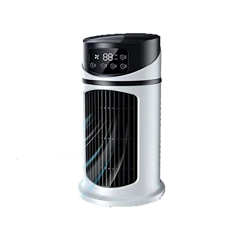 Leiser Turmventilator mit erweitertem Schlafmodus Ventilator Klimaanlage Tragbarer elektrischer Ventilator Stromversorgung und starkem Luftstrom Mini-Standklimaanlage Luftventilator (Weiß (2)) von DACONGMING