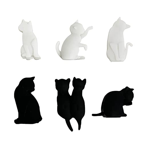 Marker Tier Katze Marker Weinglas Kitty Charms 6pcs Silikon Katze Küche, Esszimmer Bar Barbutler Flaschenhalter Wand Holz von DACONGMING