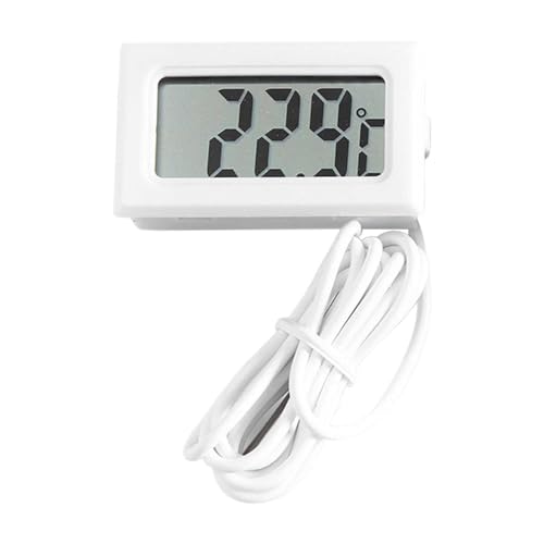 Thermometer Temperaturmessgerät Digital LCD Thermometer Aquarium Thermometer Temperature Monitoring with External Probe for Fridge Freezer Fridge Aquarium (Weiß) von DACONGMING