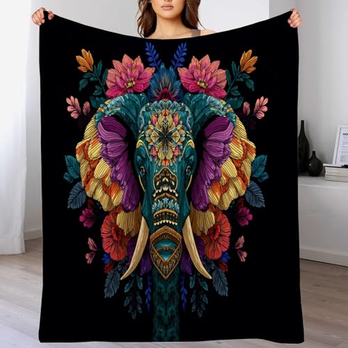 3D Flanell-Fleece-Decke130 x 150cm,Böhmen Mandala Elefant und Blumen Sofadecke Kuscheldecke Bettdecke, Weiche Warme Reisedecke für Erwachsene und Kinderblau rosa 3D Flanell-Fleece-Decke130 x 150cm,Böhmen Mandala Elefant und Blumen Sofadecke Kuscheldecke Bettdecke, Weiche Warme Reisedecke für Erwachsene und Kinderblau rosa von DACRWEKZ