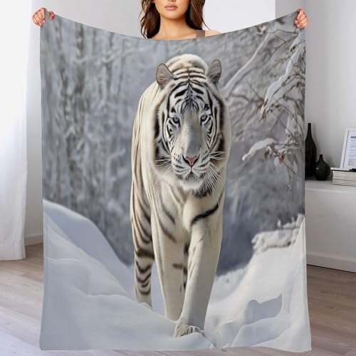 3D Flanell-Fleece-Decke220 x 240cm,Tierillustrationen Schnee, Tiger Sofadecke Kuscheldecke Bettdecke, Weiche Warme Reisedecke für Erwachsene und KinderWeiß 3D Flanell-Fleece-Decke220 x 240cm,Tierillustrationen Schnee, Tiger Sofadecke Kuscheldecke Bettdecke, Weiche Warme Reisedecke für Erwachsene und KinderWeiß von DACRWEKZ