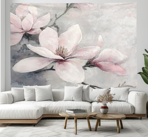 DACRWEKZ Ölgemälde Magnolie Graurosa Wandteppiche Einfache Blumen Wandteppich – Wohndeko für Wohn- und Schlafzimmer –70x100cm DACRWEKZ Ölgemälde Magnolie Graurosa Wandteppiche Einfache Blumen Wandteppich – Wohndeko für Wohn- und Schlafzimmer –70x100cm von DACRWEKZ