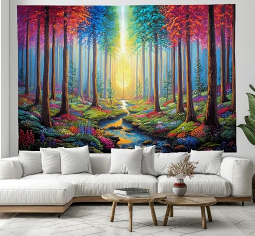 DACRWEKZ Regenbogenwald Regenbogenfarben Wandteppiche Fantasieblumen Wandteppich – Wohndeko für Wohn- und Schlafzimmer –100x150cm DACRWEKZ Regenbogenwald Regenbogenfarben Wandteppiche Fantasieblumen Wandteppich – Wohndeko für Wohn- und Schlafzimmer –100x150cm von DACRWEKZ