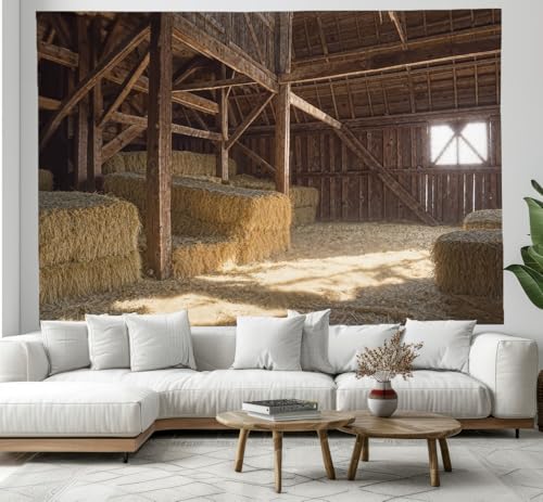 DACRWEKZ Strohhütte hellbraun Wandteppiche Ländliches Thema Wandteppich – Wohndeko für Wohn- und Schlafzimmer –100x150cm von DACRWEKZ
