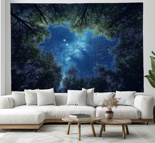 DACRWEKZ Wald Sternenhimmel Dunkelblau Wandteppiche Verträumter Sternenhimmel Wandteppich – Wohndeko für Wohn- und Schlafzimmer –150x200cm DACRWEKZ Wald Sternenhimmel Dunkelblau Wandteppiche Verträumter Sternenhimmel Wandteppich – Wohndeko für Wohn- und Schlafzimmer –150x200cm von DACRWEKZ