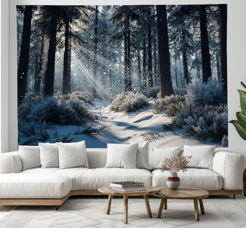 DACRWEKZ Winterwaldszene Dunkelblau Wandteppiche Natürliche Elemente Wandteppich – Wohndeko für Wohn- und Schlafzimmer –180x230cm DACRWEKZ Winterwaldszene Dunkelblau Wandteppiche Natürliche Elemente Wandteppich – Wohndeko für Wohn- und Schlafzimmer –180x230cm von DACRWEKZ