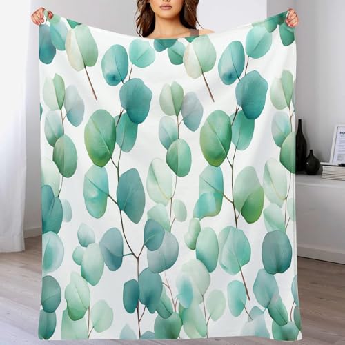Flanell Kuscheldecke150 x 200cm, 3D Druck Weiche Flauschige Sofa Bettdecke, Warme Wohndecke für Erwachsene und KinderEinfache Pflanzen Aquarell Eukalyptus Salbei Flanell Kuscheldecke150 x 200cm, 3D Druck Weiche Flauschige Sofa Bettdecke, Warme Wohndecke für Erwachsene und KinderEinfache Pflanzen Aquarell Eukalyptus Salbei von DACRWEKZ