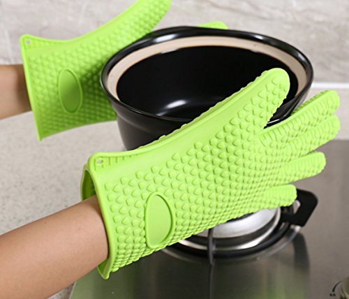Ofenhandschuhe, Silikon Hitzebeständige Grillhandschuhe BBQ Handschuhe zum Kochen, Backen, Barbecue Isolation Pads, 1 Paar von DADA
