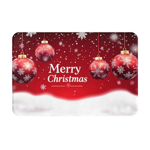 Badematte, Weihnachtsmotiv, rotes Kugelmuster, Badezimmerteppich, Duschmatte, rutschfest, saugfähig, schnell trocknend, Memory-Schaum, waschbar, weicher Bodenteppich, Badteppich für kleine Badezimmer Badematte, Weihnachtsmotiv, rotes Kugelmuster, Badezimmerteppich, Duschmatte, rutschfest, saugfähig, schnell trocknend, Memory-Schaum, waschbar, weicher Bodenteppich, Badteppich für kleine Badezimmer von DADABULIU