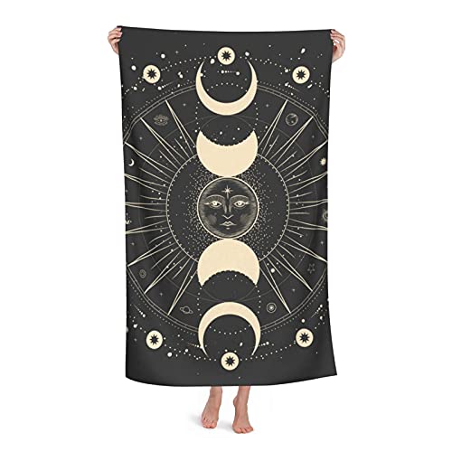 Badetuch, Mond, Stern, Mystic, Sonne, Astrologie, Tarot, Goth, Strandhandtücher, weich, saugfähig, Waschlappen, schnell trocknend, luxuriös, Hotel-Qualität, für Erwachsene, 80x130 cm, Übergröße Badetuch, Mond, Stern, Mystic, Sonne, Astrologie, Tarot, Goth, Strandhandtücher, weich, saugfähig, Waschlappen, schnell trocknend, luxuriös, Hotel-Qualität, für Erwachsene, 80x130 cm, Übergröße von DADABULIU