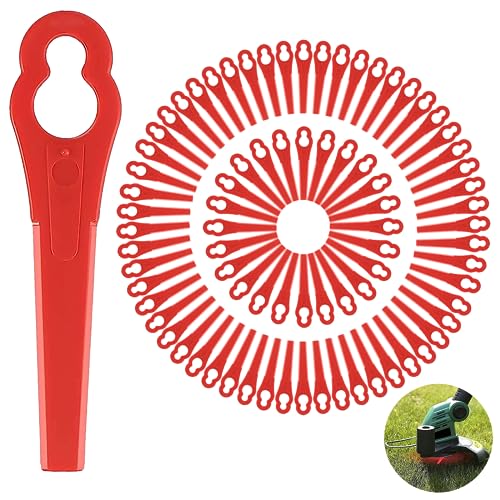 150 Stücke Rasentrimmer Messer, Rot Kunststoffmesser Ersatzmesser, Rasentrimmer Ersatzmesser, Kunststoffmesser Zubehör für Akku Rasentrimmer, für FRT18A FRT18A1 Kunst 46155 FRT20A1 von DADAPANGHU