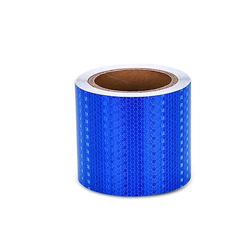 DAEOIBHJR Blau Reflektierendes Sicherheitsband Selbstklebendes Reflektorband Hochsichtbares Warnaufkleber Band Selbstklebend Wasserdicht Warnklebeband Conspicuous Warning Tape,10cm x 10m von DAEOIBHJR