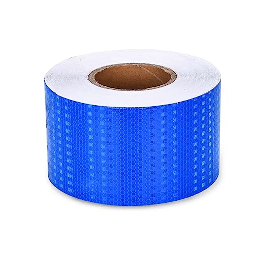 DAEOIBHJR Blau Reflektierendes Sicherheitsband Selbstklebendes Reflektorband Hochsichtbares Warnaufkleber Band Selbstklebend Wasserdicht Warnklebeband Conspicuous Warning Tape,10cm x 45m von DAEOIBHJR