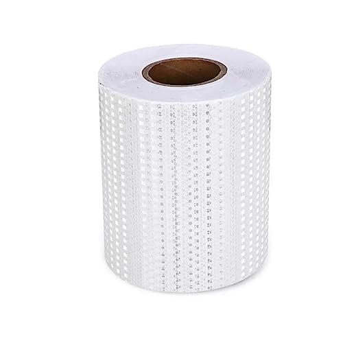 DAEOIBHJR Reflektierendes Klebeband, Weiss Reflektorband Selbstklebend, wasserdicht selbstklebendes Warnband, Warnaufkleber Reflektorband Aufkleber für Straße, Fahrräder, Motorrad,20cm x 45m von DAEOIBHJR