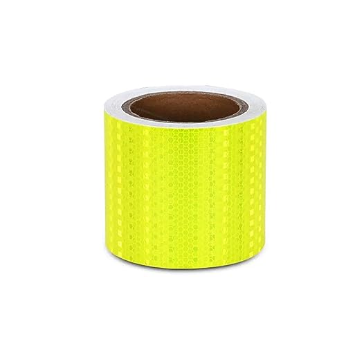 DAEOIBHJR Reflektorband Selbstklebend, Reflektierende Aufkleber, Gelb Reflektor Klebeband, Sicherheit Warnklebeband, Wasserfest Hohe Intensität Warnband für Fahrrad Auto Motorrad Helme,10cm x 10m von DAEOIBHJR