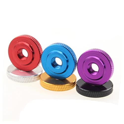 10 Stück Aluminium Rändelmuttern M3 M4 M5 M6 Handmutter Rändelmutter Aluminium Rändelmuttern eloxiert 11 Farben-M4,Schwarz von DAERG