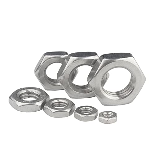 2Pcs M7 M11 M13 M15 M17 304 Edelstahl Sechskantmuttern Hex Dünne Feingewindemutter-M11x1.25mmx5mm (2Pcs) von DAERG