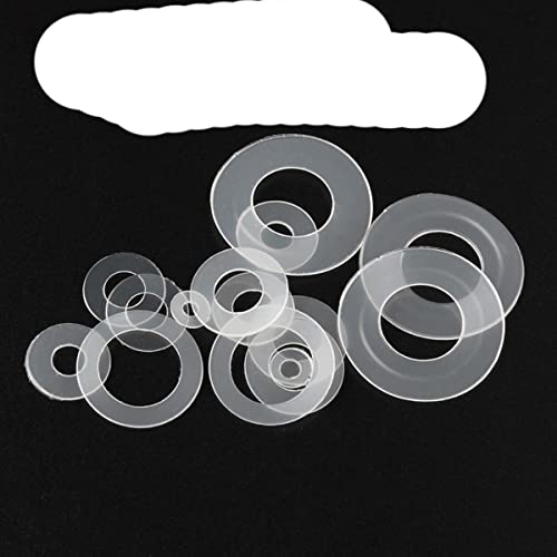 Nylondichtung Isolierende verschleißfeste Flachdichtung Weißer runder Kunststoff Hartplastik Ultradünne Dichtung M2 M3 M4 M5 M6 M6.5 M8-M2.5x5x0.5mm (100 Stück) von DAERG