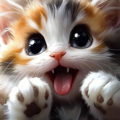 DAERLE Diamond Painting Erwachsene, Liebliche Katze, 5D DIY Diamant Painting Bilder Süßes Kätzchen, Diamant Malerei Diamond Painting Runde Steine für Zuhause Dekor 30x30 cm DAERLE Diamond Painting Erwachsene, Liebliche Katze, 5D DIY Diamant Painting Bilder Süßes Kätzchen, Diamant Malerei Diamond Painting Runde Steine für Zuhause Dekor 30x30 cm von DAERLE