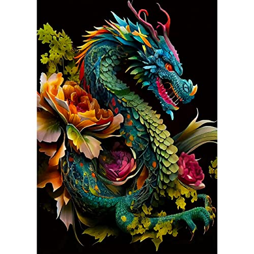 DAERLE Diamond Painting Erwachsene Drache 5D Diamant Painting Bilder Erwachsene Drache Diamond Painting DIY Diamond Painting Bilder Kinder Diamant Malerei Set Drache 30x40cm für Wanddekorationn von DAERLE