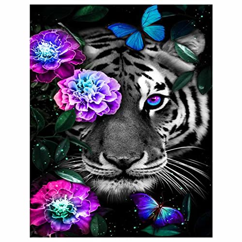 DAERLE Diamond Painting Tiger, Diamant Painting Bilder, Diamond Painting Tiere 5D Diamant Painting Painting Kinder DIY Daiments Painting Erwachsene Runden Diamanten Dekoration und Geschenk 30x40cm von DAERLE