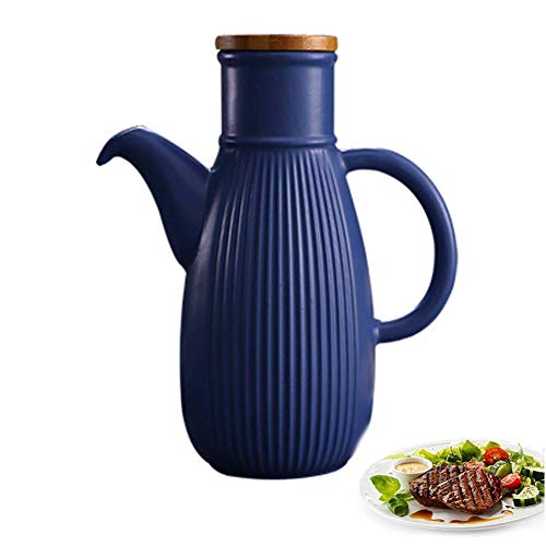 DAETNG Öl- und Essig-Keramikspenderflaschen mit Stopfen, Sojasauce Flasche/Glas Essig/Olivenöl/Sauciere Gewürzspender Küchenspeicher-Werkzeuge, Blue-750ml von DAETNG