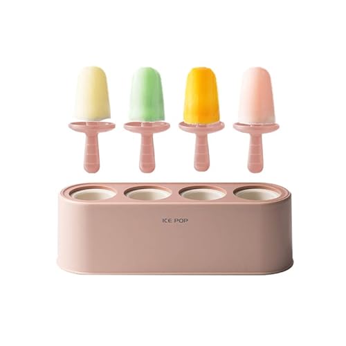 Eis am Stiel Form mit 4 Pops, Silikon-Eiscremeformen, wiederverwendbare Eisformen, leicht zu lösen, für selbstgemachtes Eis von JIALITFUN
