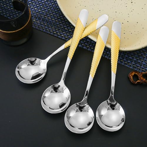 DAFFODILY® Suppenlöffel – verschönern Sie Ihr Besteck-Set mit hochwertigen Tafellöffeln – elegantes und langlebiges Design – perfekte Ergänzung für jedes kulinarische Erlebnis – vervollständigen Sie von DAFFODILY Spirit of luxury