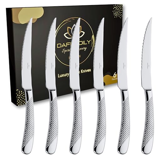 DAFFODILY Spirit of luxury Signature Lot de 6 fourchettes à dîner Doré (Steakmesser, Silber) von DAFFODILY Spirit of luxury