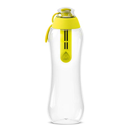 DAFI Trinkflasche mit Filter | 0,5 L | Wasserflasche mit Wasserfilter | BPA-Frei | Sportflasche mit gefiltertes Wasser für Reisen | Filterflasche Outdoor + Aktivkohle Filter Strohhalm | water bottle von DAFI