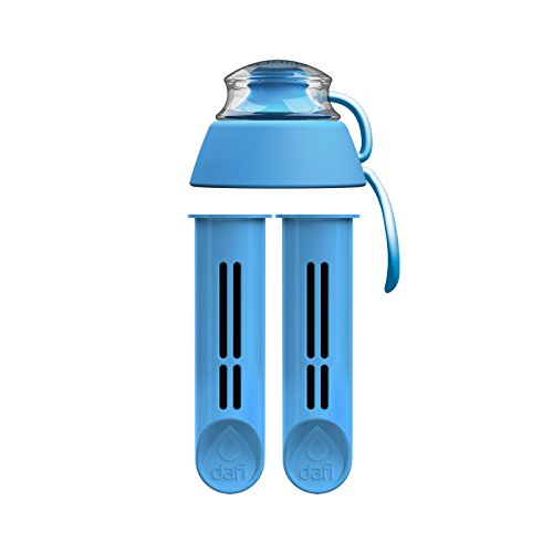 Dafi Wasserflaschenfilter 2er Pack und Flaschenverschluss | Made in Europe | BPA-freier Wasserfilter | Blau von DAFI
