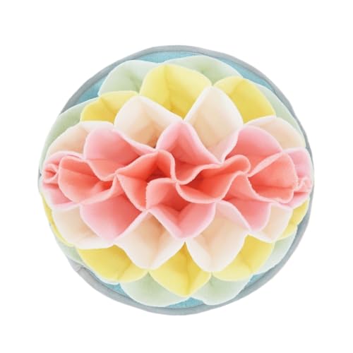 DAFORERAL Floral Schnüffelmatte für Hunde und kleine Haustiere, interaktive Haustieranreicherungsmatte für Nasenarbeit und langsames Füttern, waschbares Anti-Angst-Spielzeug (rosa Knospe) von DAFORERAL
