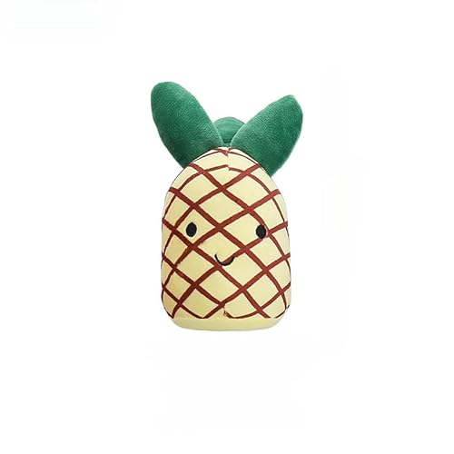 DAFORERAL Hundespielzeug Plüsch in Obst- und Gemüseformen - Quietschendes Kauspielzeug mit PP-Baumwollfüllung für interaktives Spielen und Zahnreinigung (Ananas) von DAFORERAL