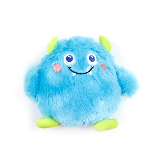 DAFORERAL Plüschmonster Hundespielzeug mit Quietscher, weiches Kauspielzeug für Welpen und kleine Hunde (blau) von DAFORERAL