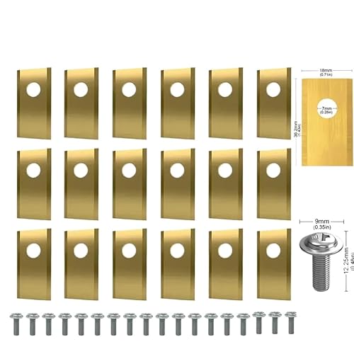18 36 PCs Edelstahl Ersatz für EIN Loch Rasenmäher Schneidemittel kompatibel mit Rasenmäher wie Landroid -Modellen(Gold 18 Pcs) von DAFSXZQR