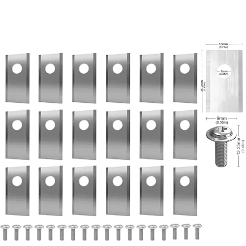 18 36 PCs Edelstahl Ersatz für EIN Loch Rasenmäher Schneidemittel kompatibel mit Rasenmäher wie Landroid -Modellen(Silver 18 Pcs) von DAFSXZQR